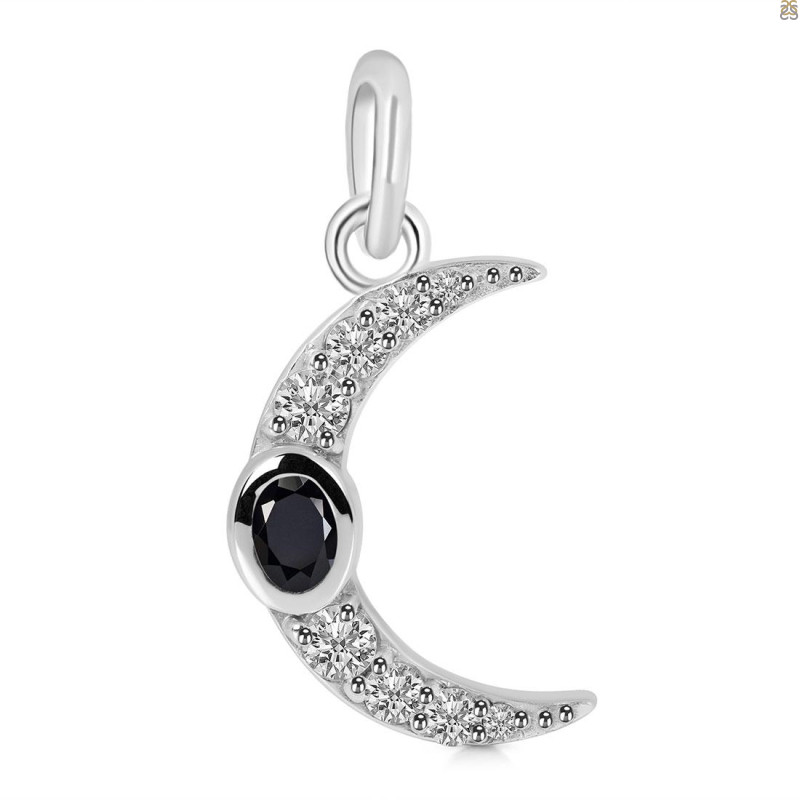 Black Tourmaline & White Topaz Pendant BLS-RDP-691.