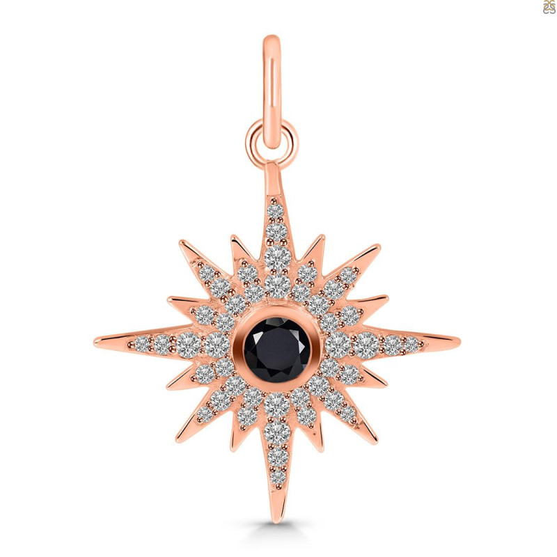 Black Tourmaline & White Topaz Pendant BLS-RDP-693.