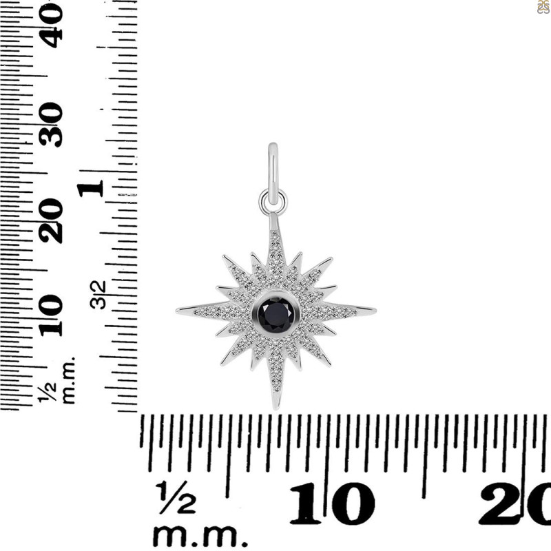 Black Tourmaline & White Topaz Pendant BLS-RDP-693.