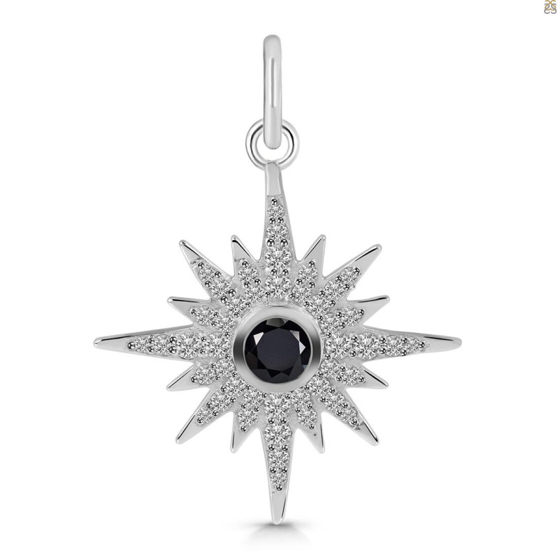 Black Tourmaline & White Topaz Pendant BLS-RDP-693.