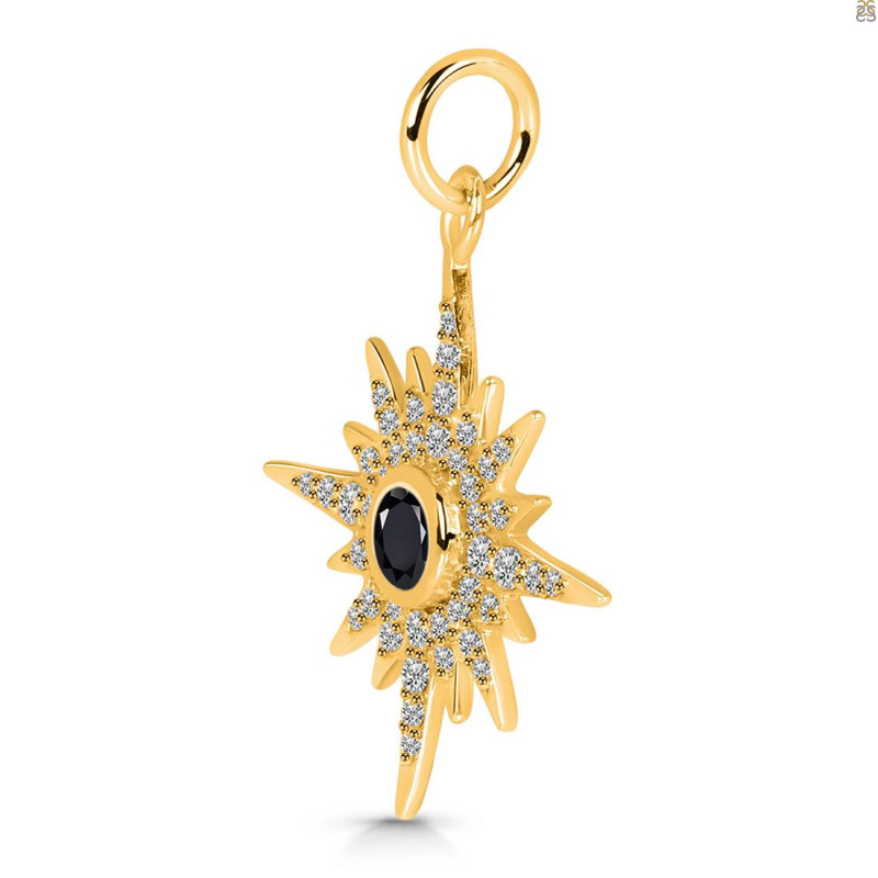 Black Tourmaline & White Topaz Pendant BLS-RDP-693.