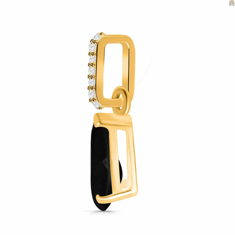 Black Tourmaline & White Topaz Pendant BLS-RDP-757-CZ.
