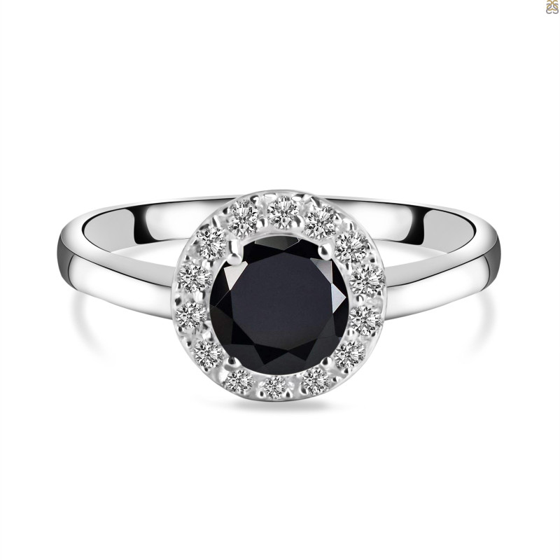 Black Tourmaline & White Topaz Ring BLS-RDR-1768.