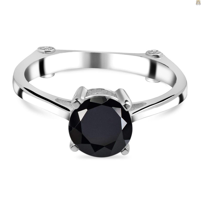Black Tourmaline & White Topaz Ring BLS-RDR-1786.