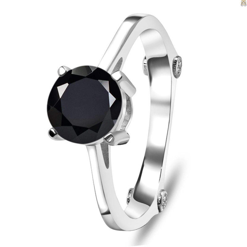 Black Tourmaline & White Topaz Ring BLS-RDR-1786.