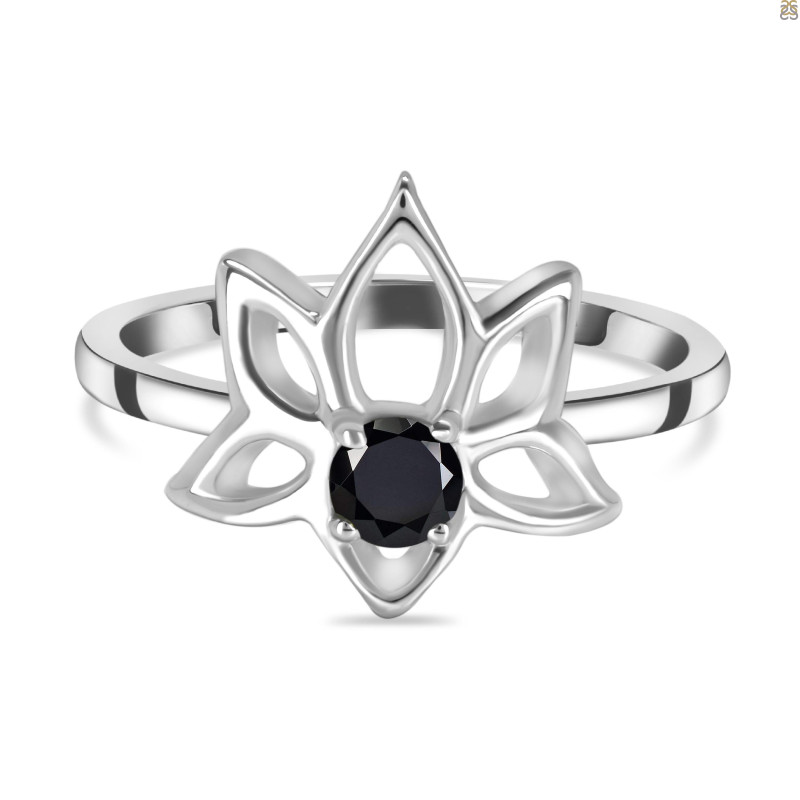 Black Tourmaline Lotus Ring BLS-RDR-2168.