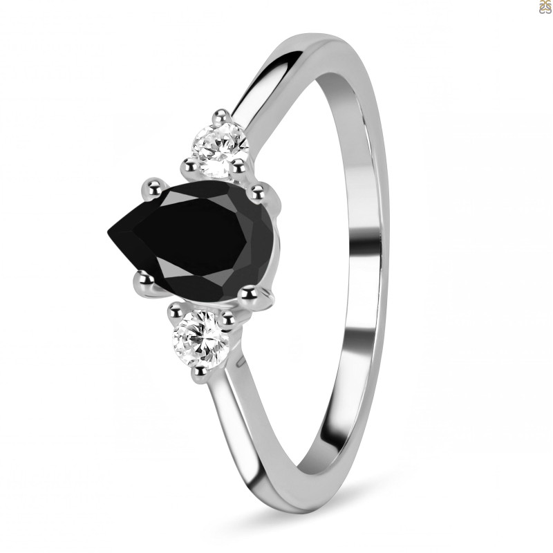 Black Tourmaline & White Topaz Ring BLS-RDR-2213.
