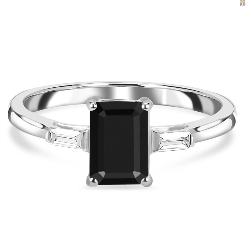 Black Tourmaline & White Topaz Ring BLS-RDR-2251.