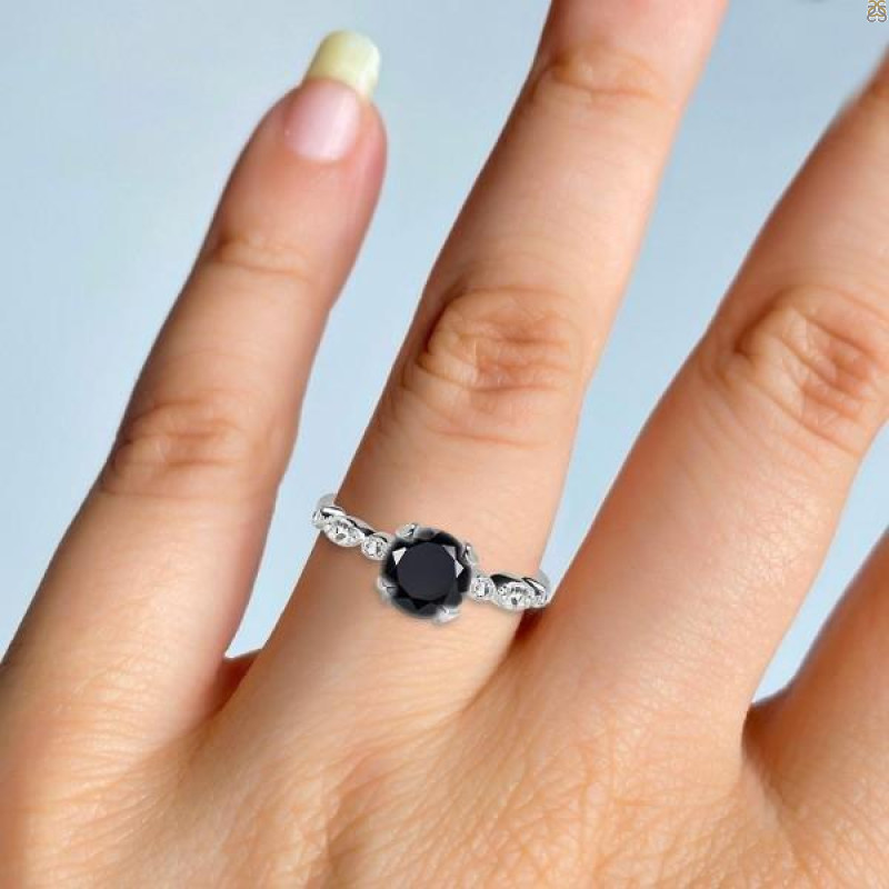 Black Tourmaline & White Topaz Ring BLS-RDR-2269.