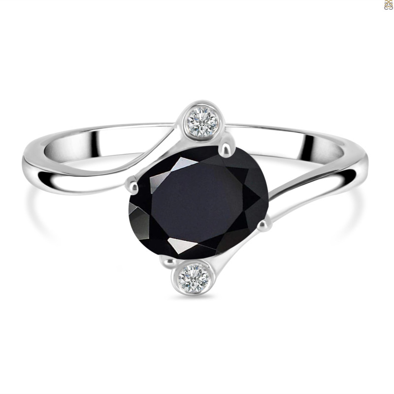 Black Tourmaline & White Topaz Ring BLS-RDR-3264.
