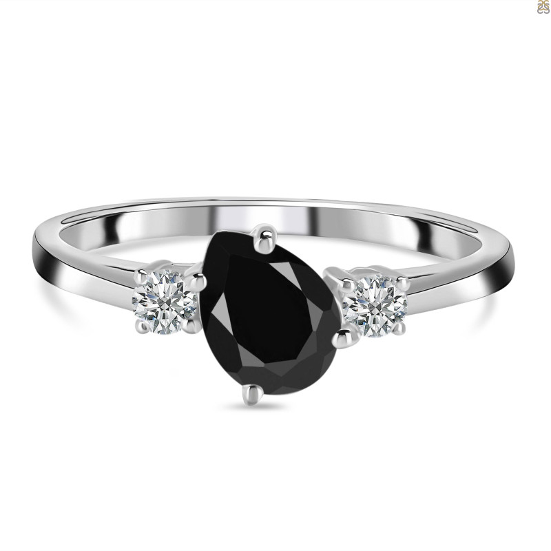 Black Tourmaline & White Topaz Ring BLS-RDR-2285.