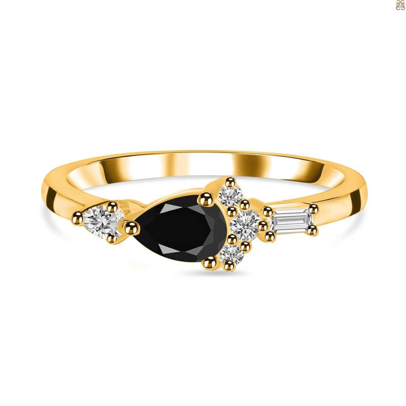 Black Tourmaline & White Topaz Ring BLS-RDR-2389.