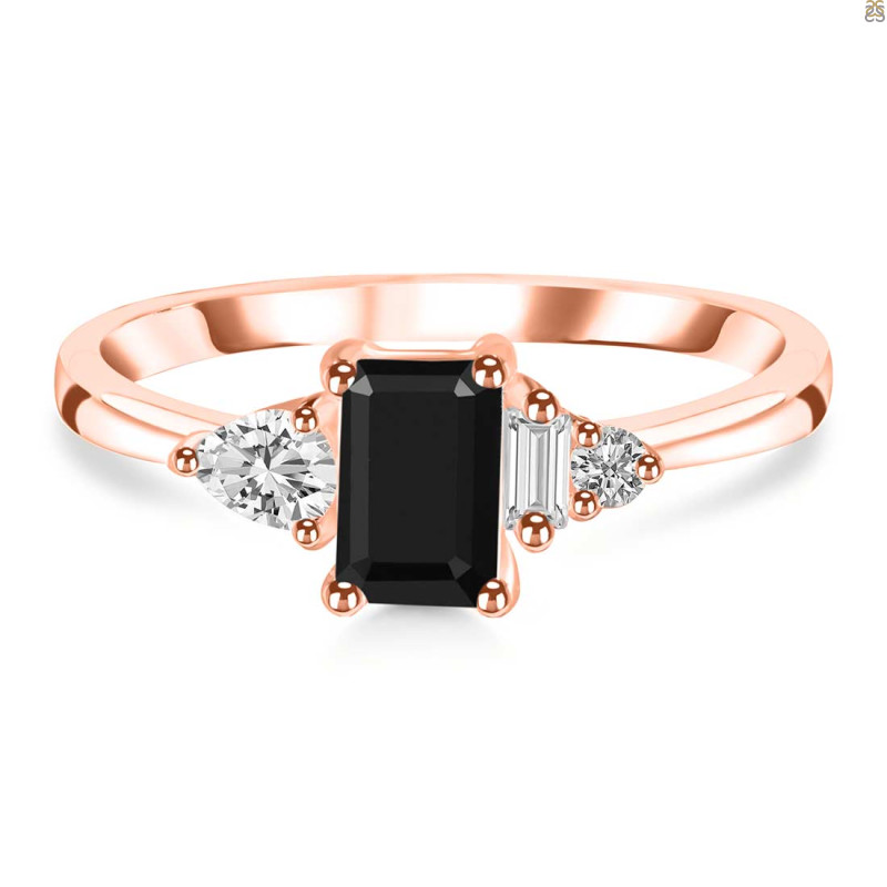 Black Tourmaline & White Topaz Ring BLS-RDR-2397.