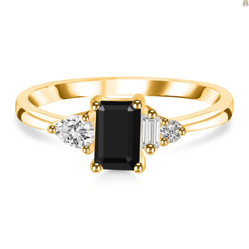 Black Tourmaline & White Topaz Ring BLS-RDR-2397.