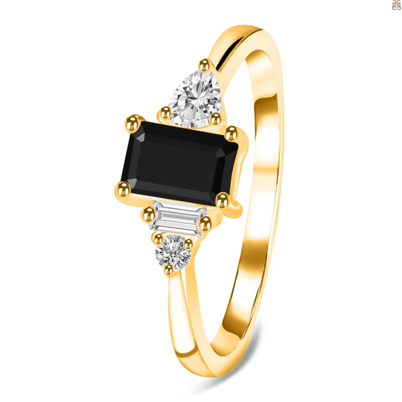 Black Tourmaline & White Topaz Ring BLS-RDR-2397.