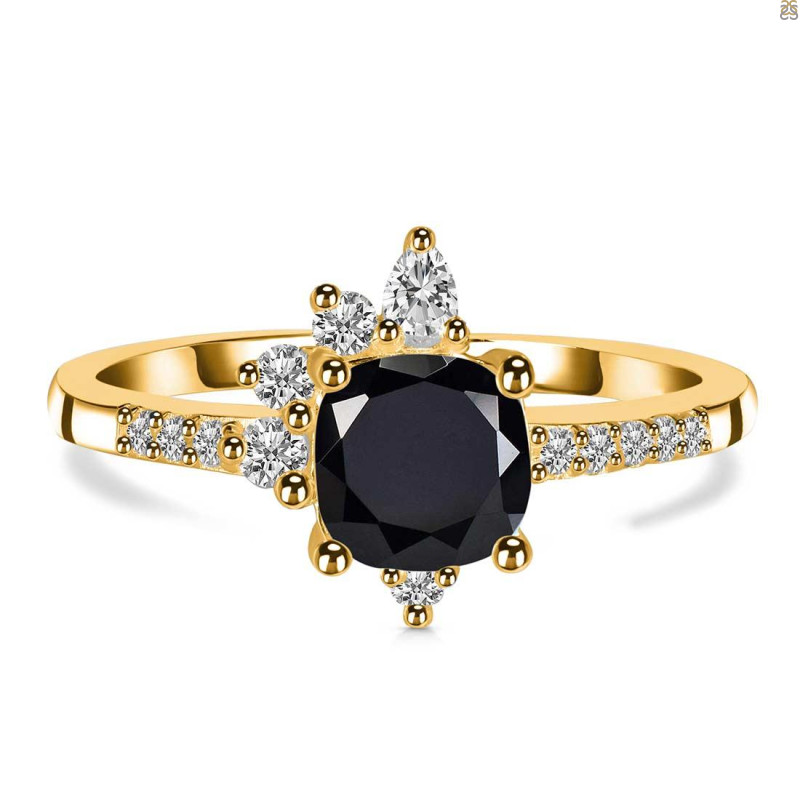 Black Tourmaline & White Topaz Ring BLS-RDR-2404.