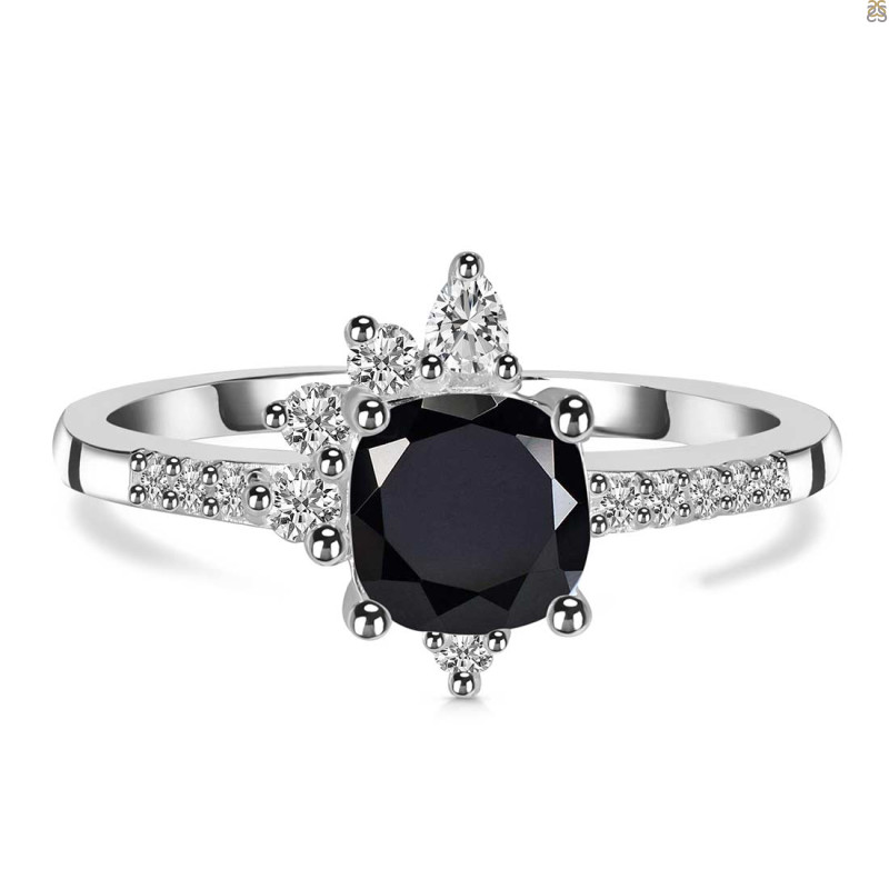 Black Tourmaline & White Topaz Ring BLS-RDR-2404.