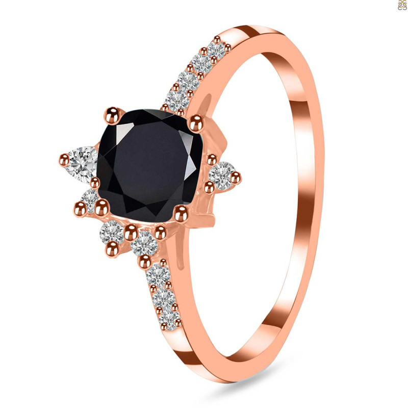 Black Tourmaline & White Topaz Ring BLS-RDR-2404.