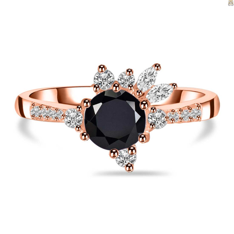 Black Tourmaline & White Topaz Ring BLS-RDR-2406.