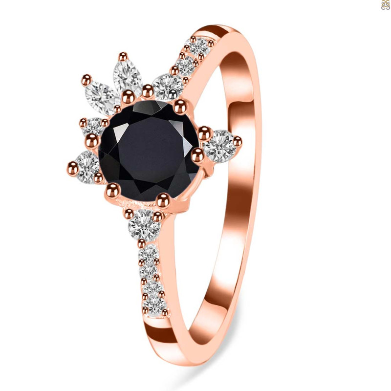 Black Tourmaline & White Topaz Ring BLS-RDR-2406.
