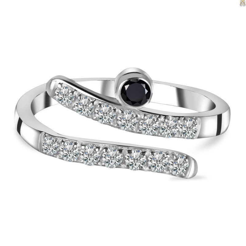 Black Tourmaline & White Topaz Ring BLS-RDR-2526.