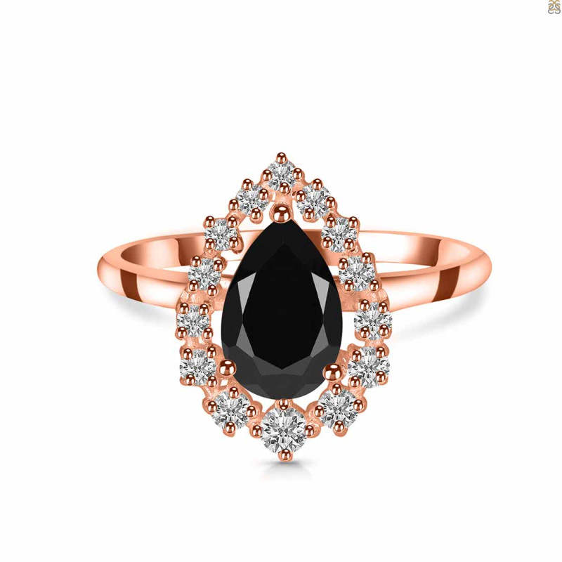 Black Tourmaline & White Topaz Ring BLS-RDR-2770.