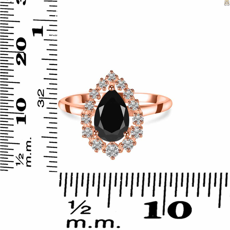 Black Tourmaline & White Topaz Ring BLS-RDR-2770.