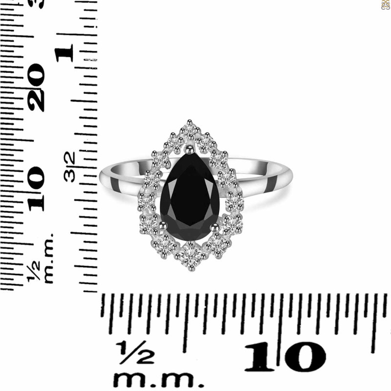 Black Tourmaline & White Topaz Ring BLS-RDR-2770.