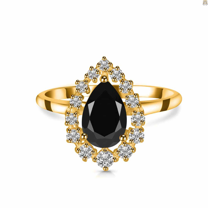 Black Tourmaline & White Topaz Ring BLS-RDR-2770.