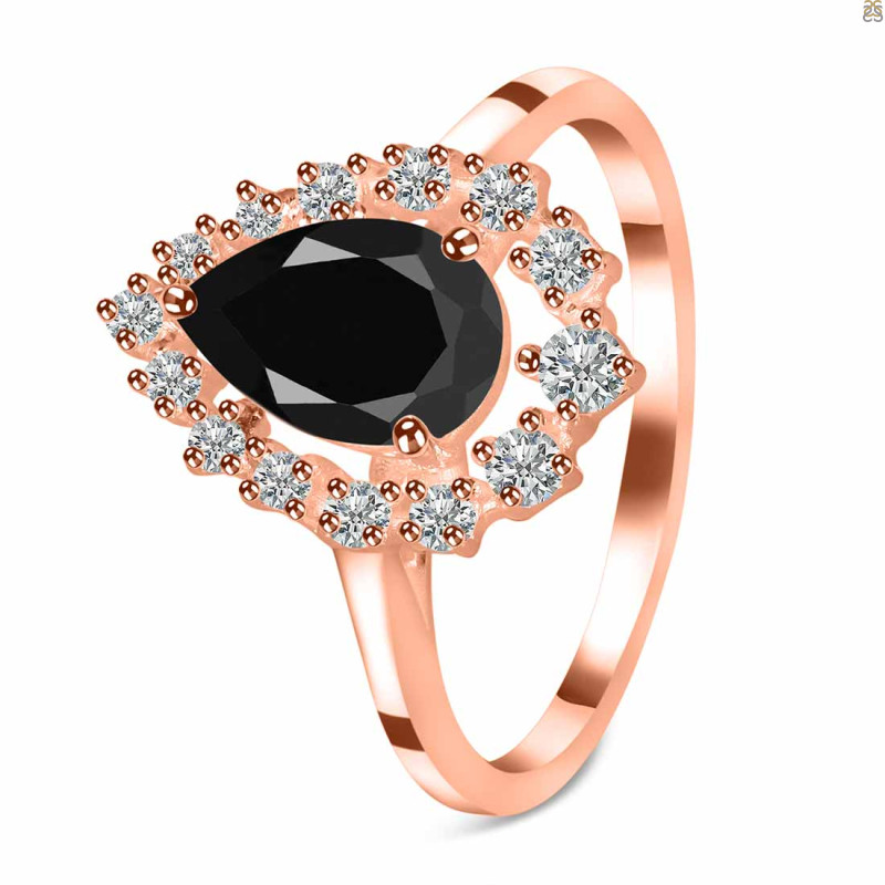 Black Tourmaline & White Topaz Ring BLS-RDR-2770.
