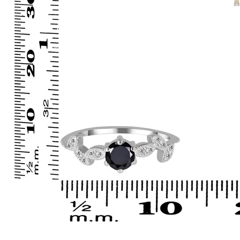 Black Tourmaline & White Topaz Ring BLS-RDR-2981.