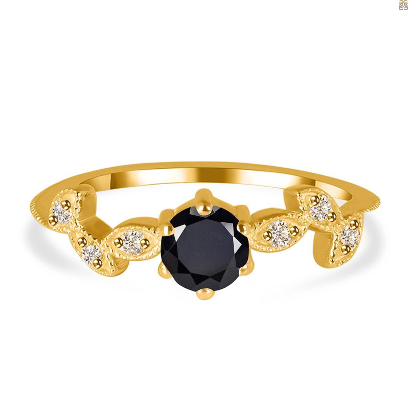 Black Tourmaline & White Topaz Ring BLS-RDR-2981.