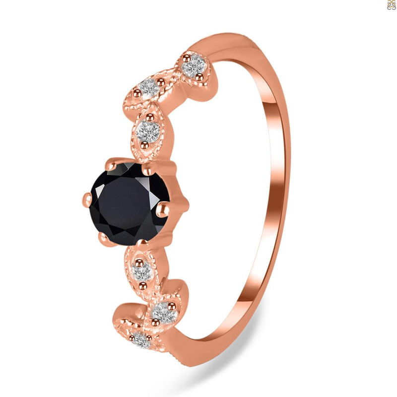 Black Tourmaline & White Topaz Ring BLS-RDR-2981.