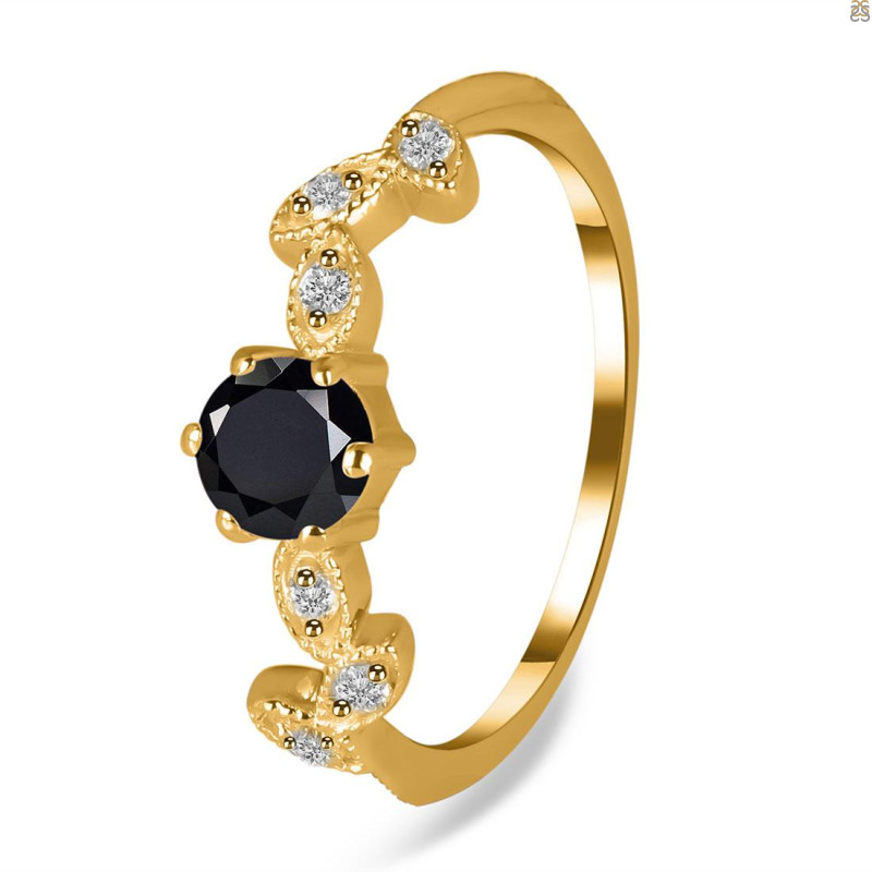 Black Tourmaline & White Topaz Ring BLS-RDR-2981.