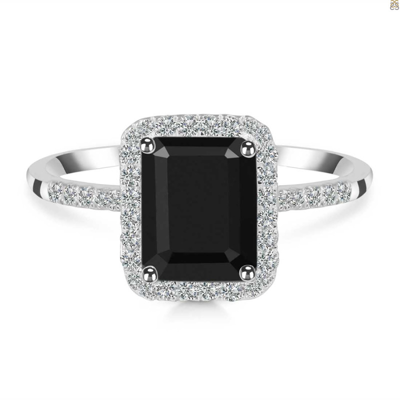  Black Tourmaline & White Topaz Ring BLS-RDR-3071.