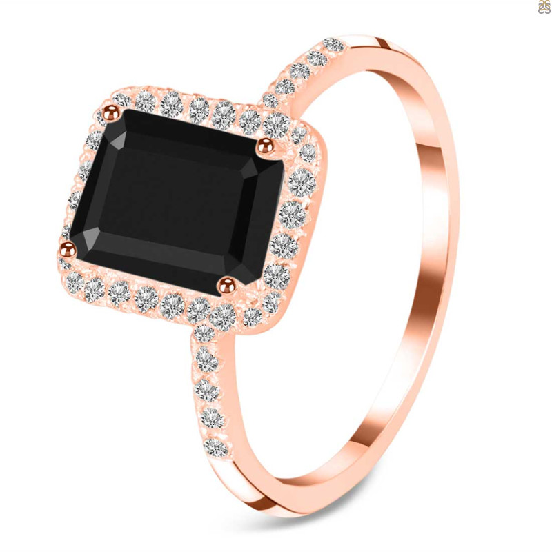  Black Tourmaline & White Topaz Ring BLS-RDR-3071.