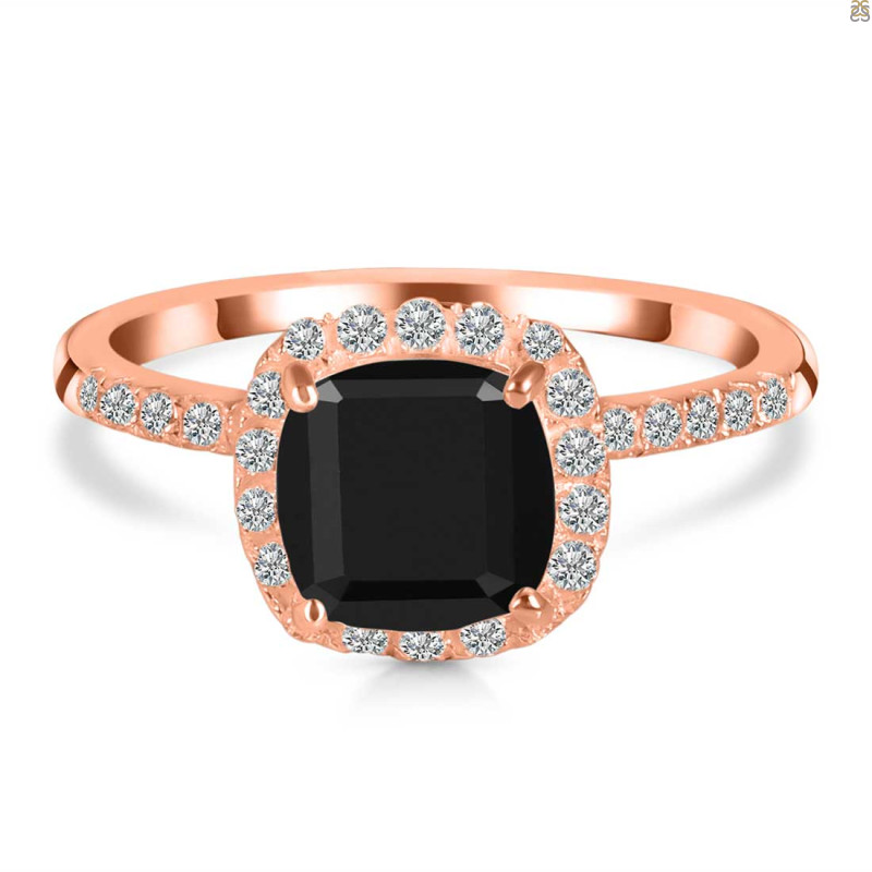 Black Tourmaline & White Topaz Ring BLS-RDR-3119.
