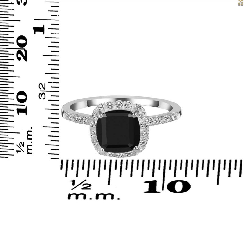 Black Tourmaline & White Topaz Ring BLS-RDR-3119.