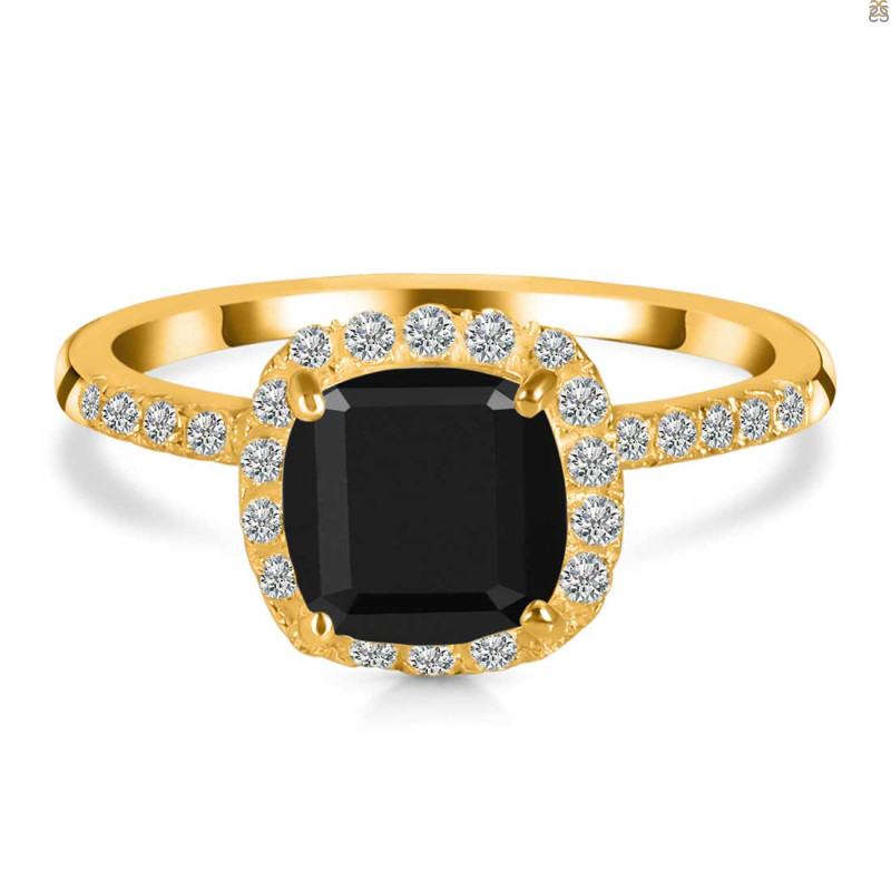 Black Tourmaline & White Topaz Ring BLS-RDR-3119.