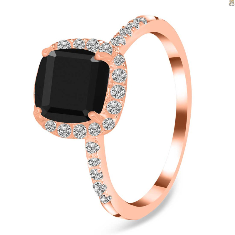 Black Tourmaline & White Topaz Ring BLS-RDR-3119.