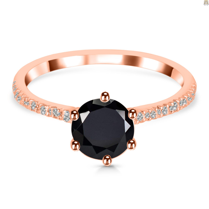 Black Tourmaline & White Topaz Ring BLS-RDR-3140.
