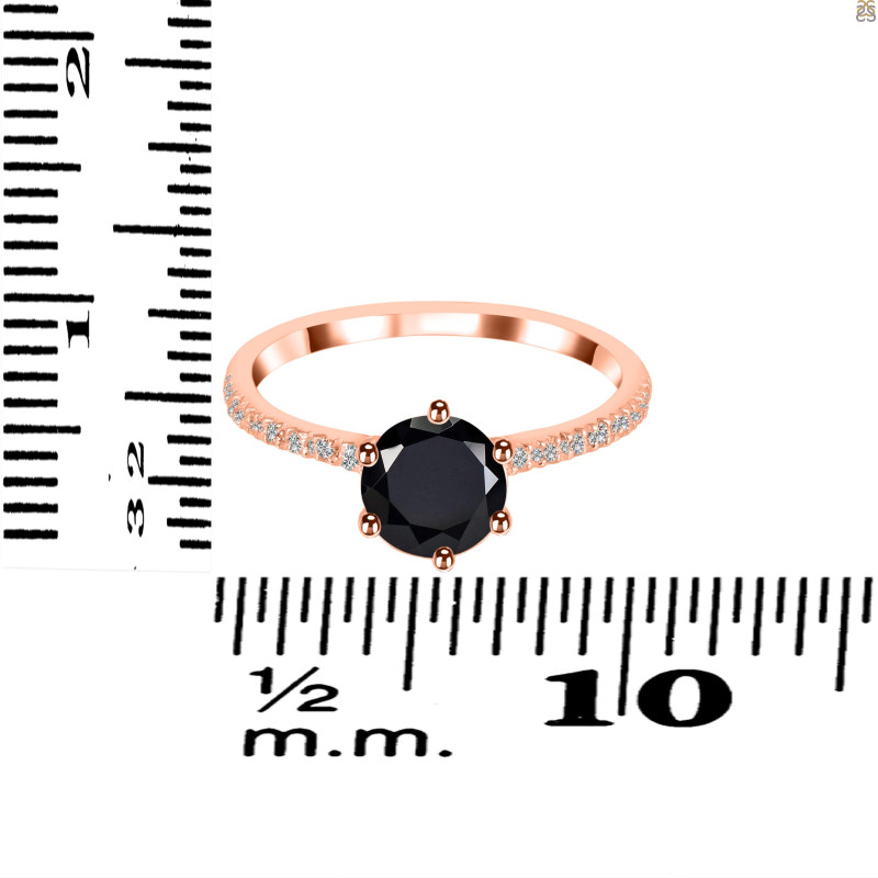 Black Tourmaline & White Topaz Ring BLS-RDR-3140.
