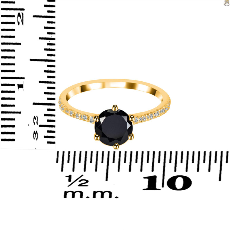Black Tourmaline & White Topaz Ring BLS-RDR-3140.