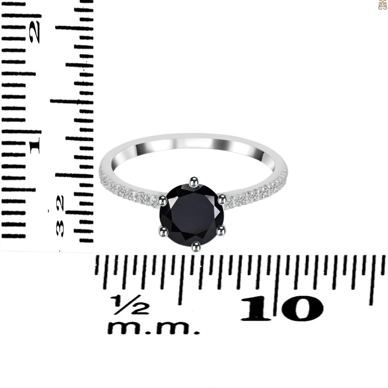 Black Tourmaline & White Topaz Ring BLS-RDR-3140.