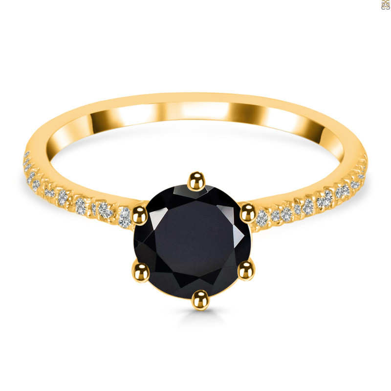 Black Tourmaline & White Topaz Ring BLS-RDR-3140.