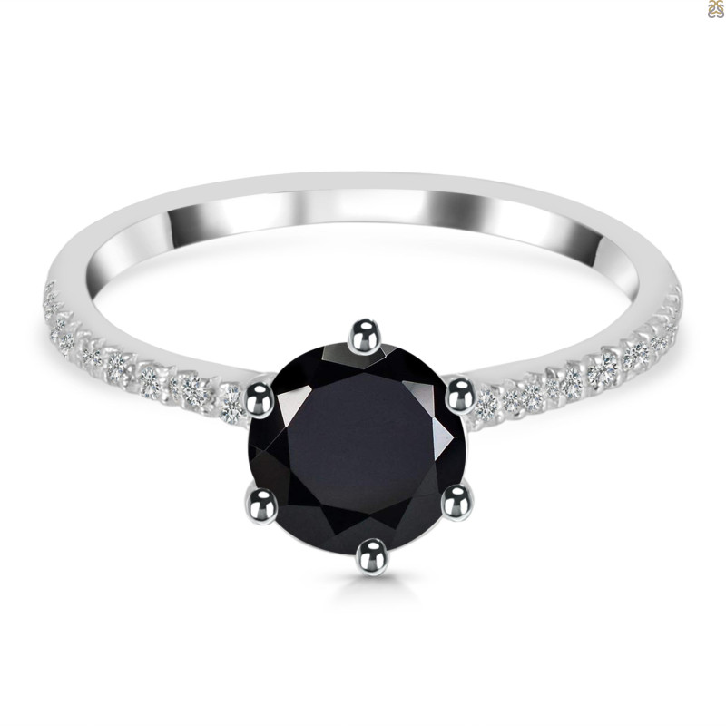 Black Tourmaline & White Topaz Ring BLS-RDR-3140.