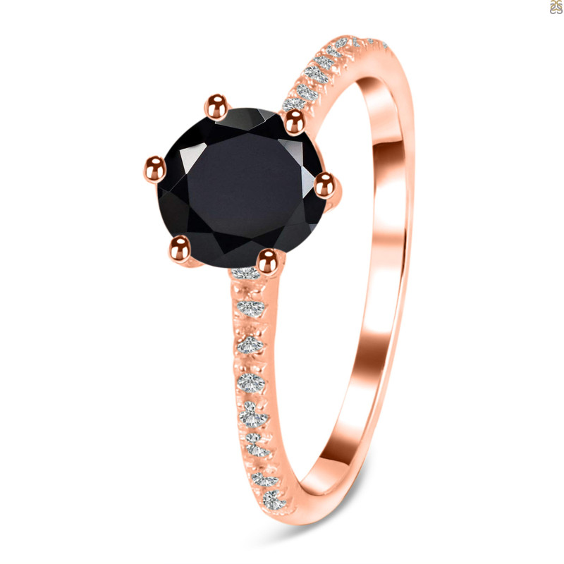 Black Tourmaline & White Topaz Ring BLS-RDR-3140.