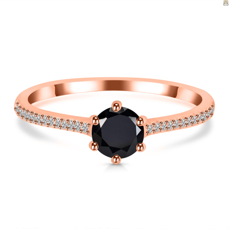 Black Tourmaline & White Topaz Ring BLS-RDR-3143.
