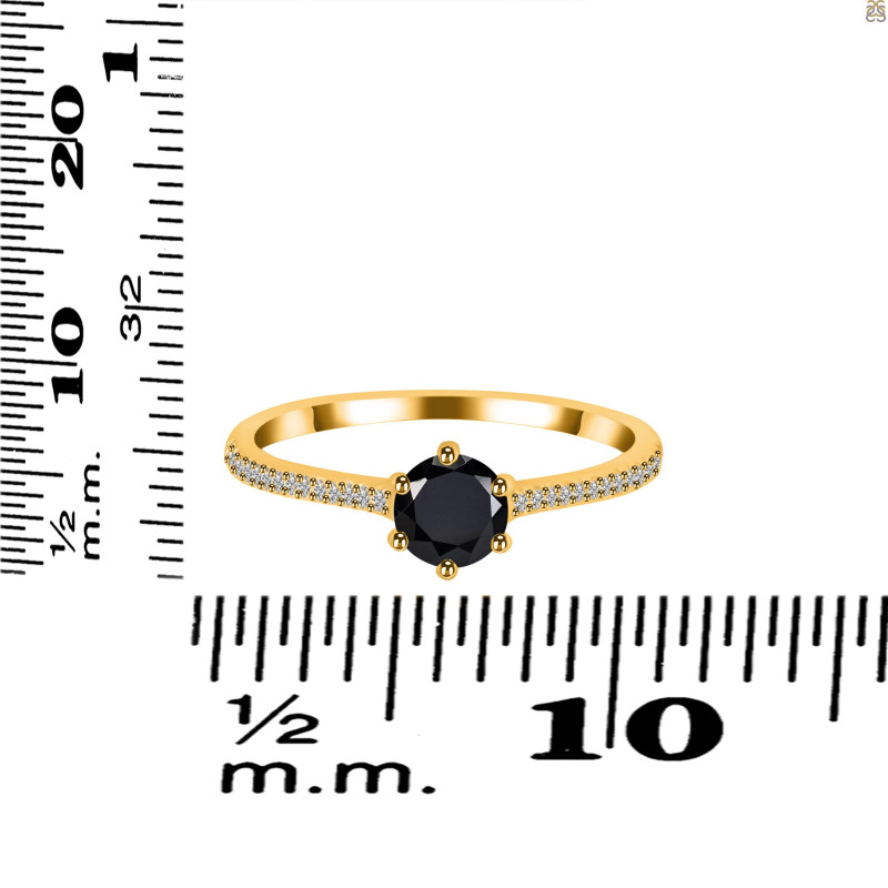 Black Tourmaline & White Topaz Ring BLS-RDR-3143.