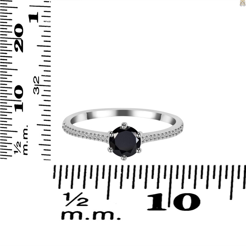 Black Tourmaline & White Topaz Ring BLS-RDR-3143.